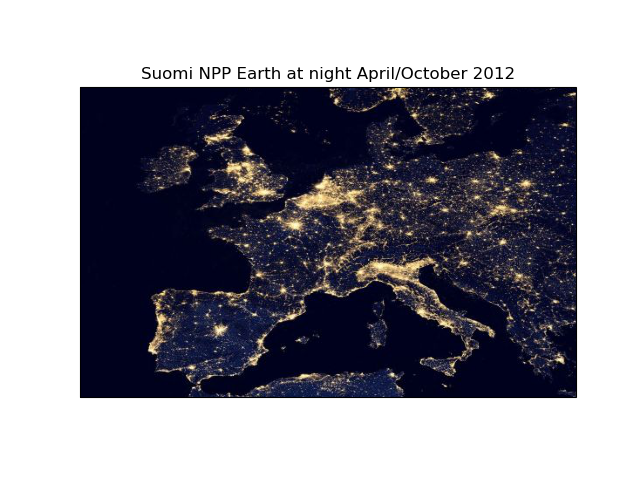 Suomi NPP Earth at night April/October 2012