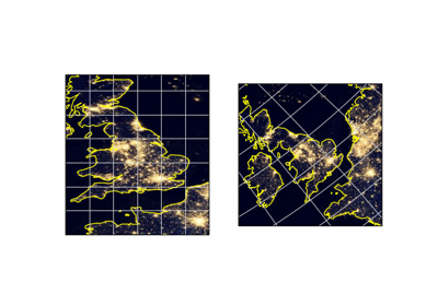 Displaying WMTS tiled map data on an arbitrary projection