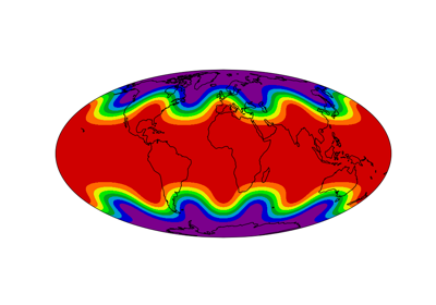 Filled contours